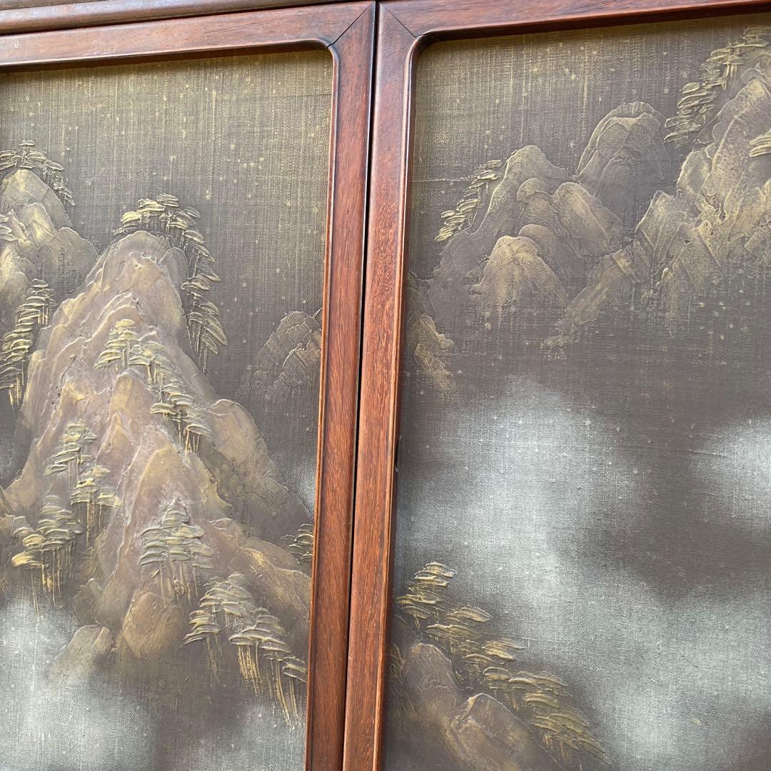 時代物 蒔絵飾り棚 紫檀 骨董品 古家具 店舗什器 箪笥 古美術