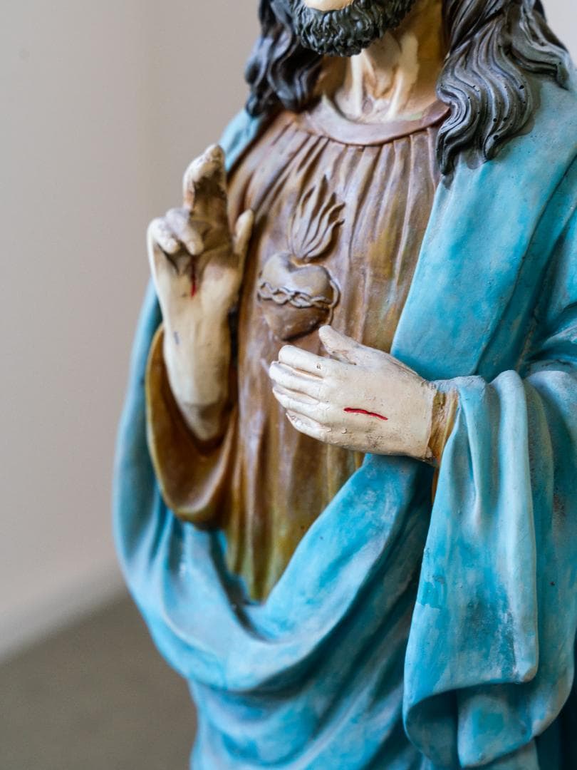 イエス・キリスト像 Jesus Statue アンティーク 木彫り彫刻
