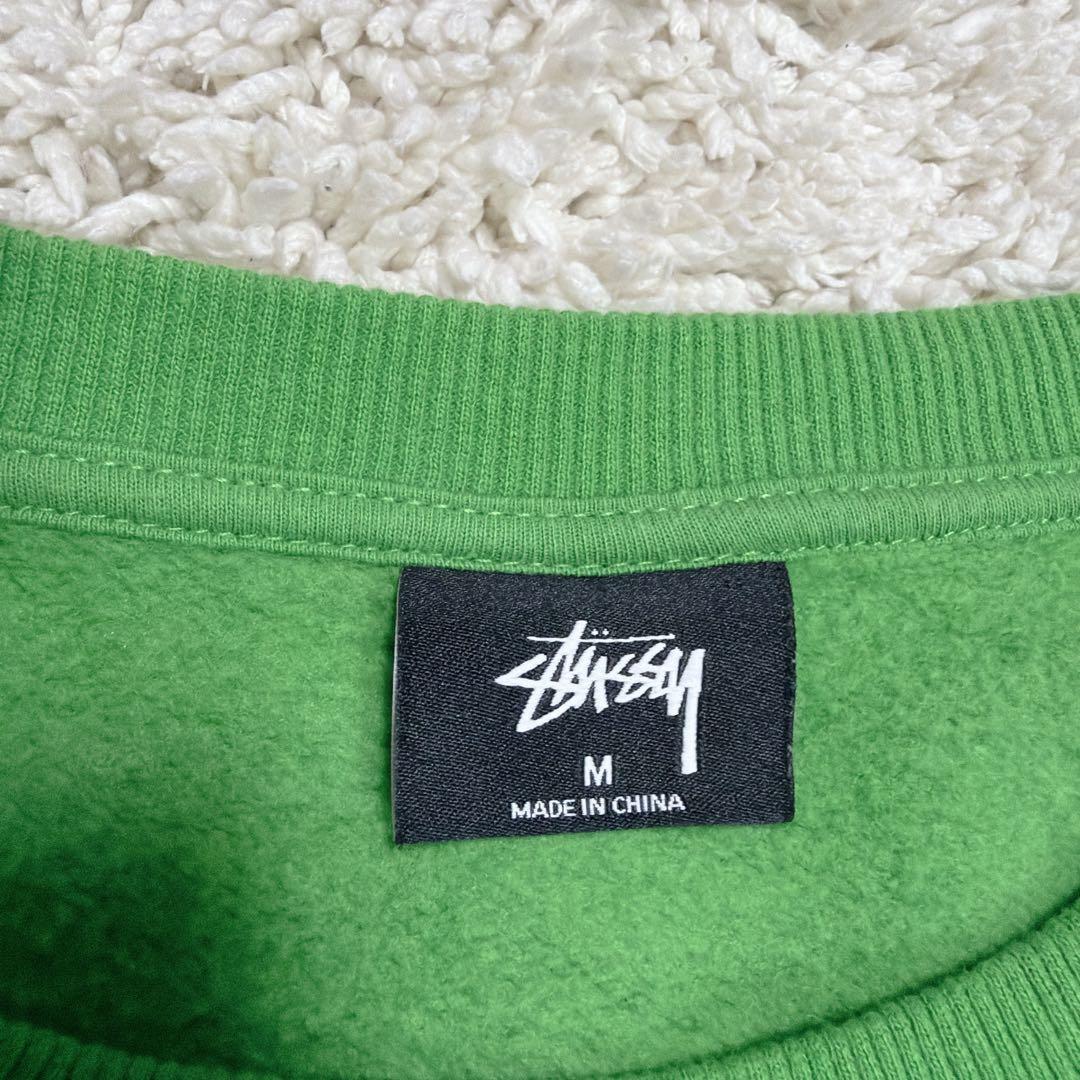 極美品✨stussy ショーンフォント バックプリント グリーン トレーナー M