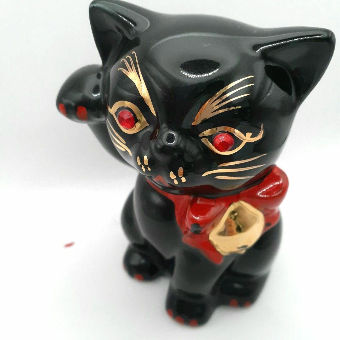 095 東海銀行ノベルティ 陶器製 リボン猫 貯金箱 2体セット 白黒 非売品