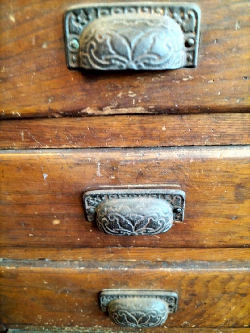 木製5段引出し　小型引出し　レトロ　ヴィンテージ　タンス　昭和