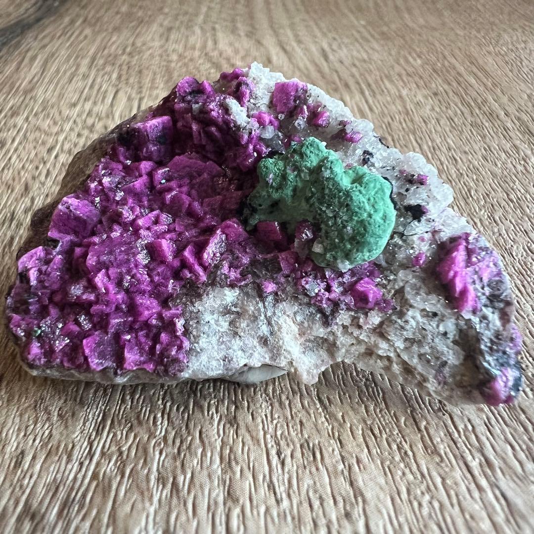 コバルトカルサイト マラカイト ② 共生 鉱物 標本 原石