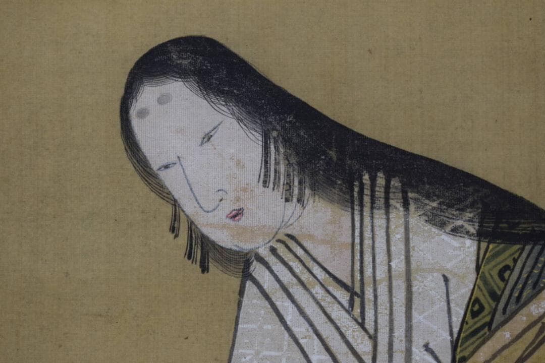 【真作】長谷川雪嶺/小野小町春秋山水図/三幅対/掛軸☆宝船☆Y-204　JM