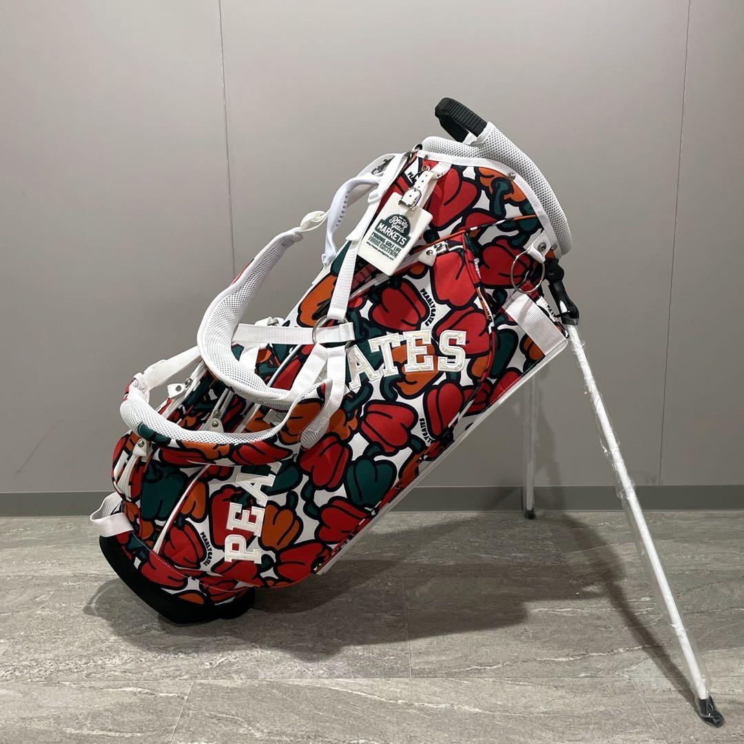 希少 パーリーゲイツ キャディバッグ パプリカ柄 ゴルフバッグ 3点式