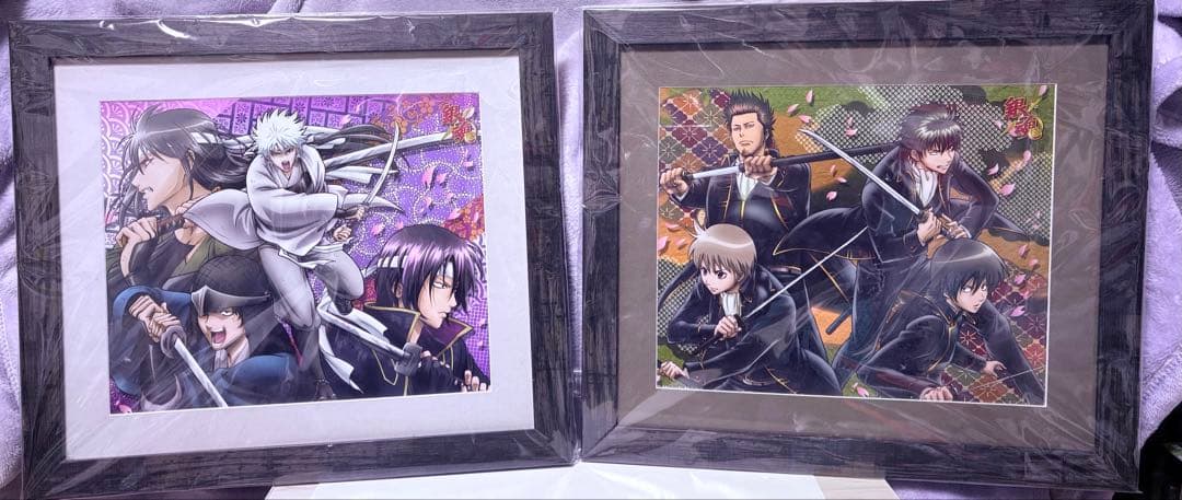 銀魂 攘夷志士、新撰組　複製原画2点　坂田銀時 土方十四郎 沖田総悟