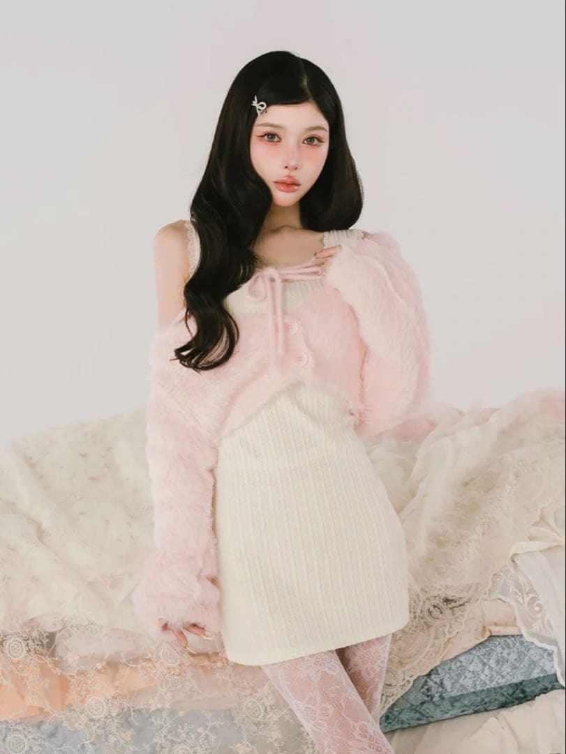 Darich ダーリッチ ケーブルニットソーセットミニワンピース IVO