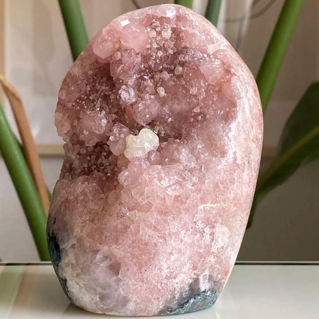 【 天然石 どっしり ピンクアメジスト 原石 ドーム 約1.1kg