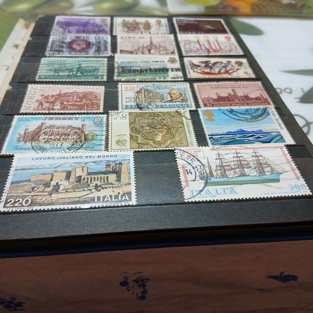 外国の使用済み切手(未使用19枚有) 日本の使用済み切手２6枚含む