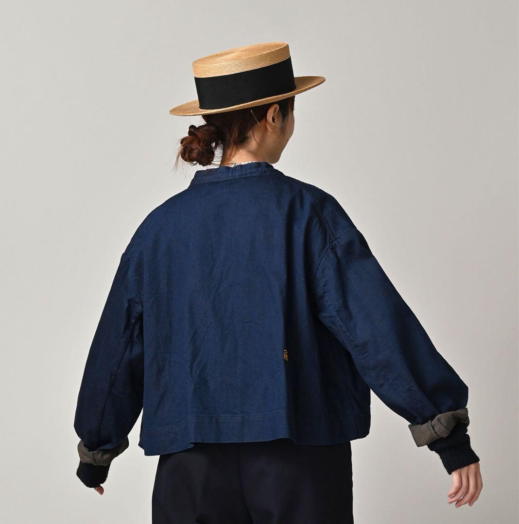 45R インドリネンのミリタリーボレロ　カーディガン　羽織り　完売品