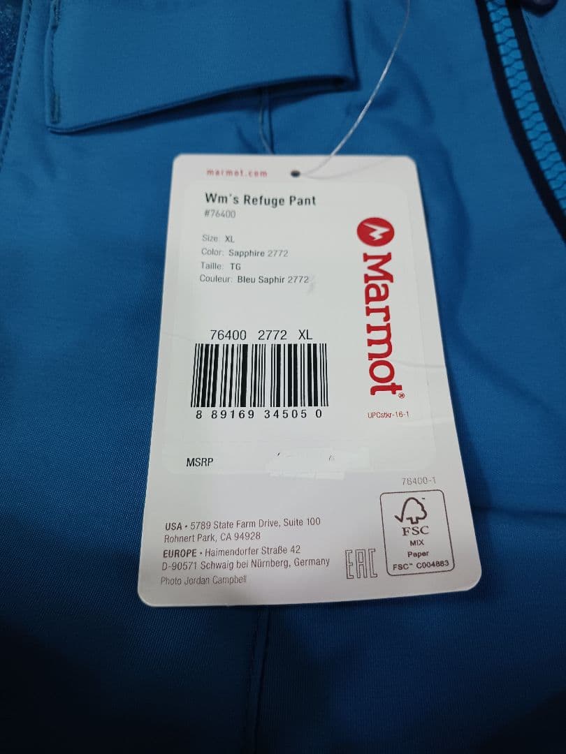 Marmot Women's Refuge Pant XL ブルーサファイア