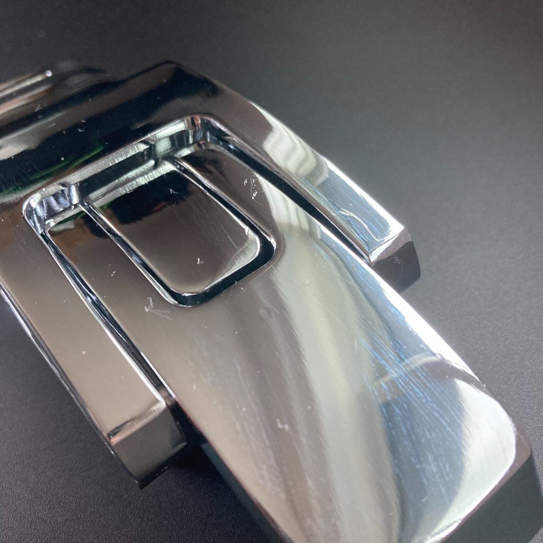 【B級品】 パワーベルト レバーアクション 本革 黒赤ベルト 可変式 銀バックル