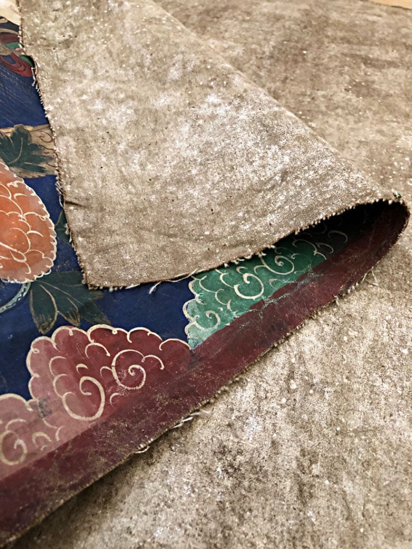 ② 中国 仏教美術 唐物 明代 分院 伝世品 曼荼羅 古玩 タンカ 金彩装飾