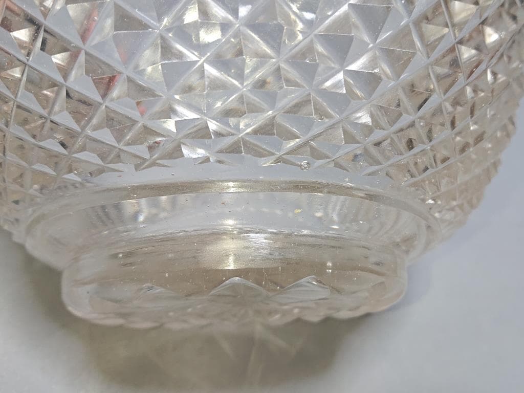 名家蔵出　江戸期　江戸切子鉢　6寸　保証