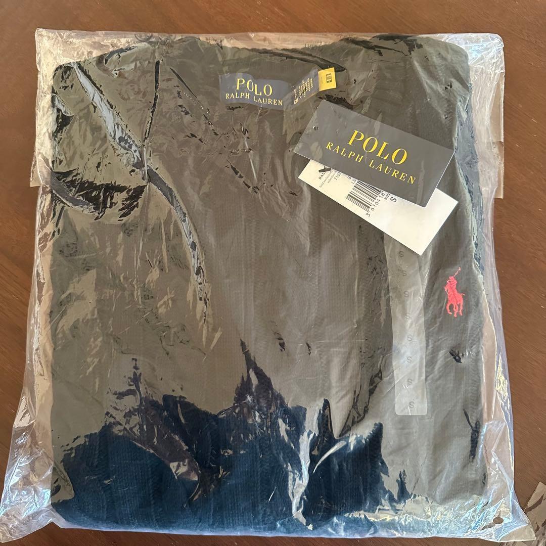 メンズ黒S 【新品タグ付】ポロ ラルフローレン コットン ケーブル セーター