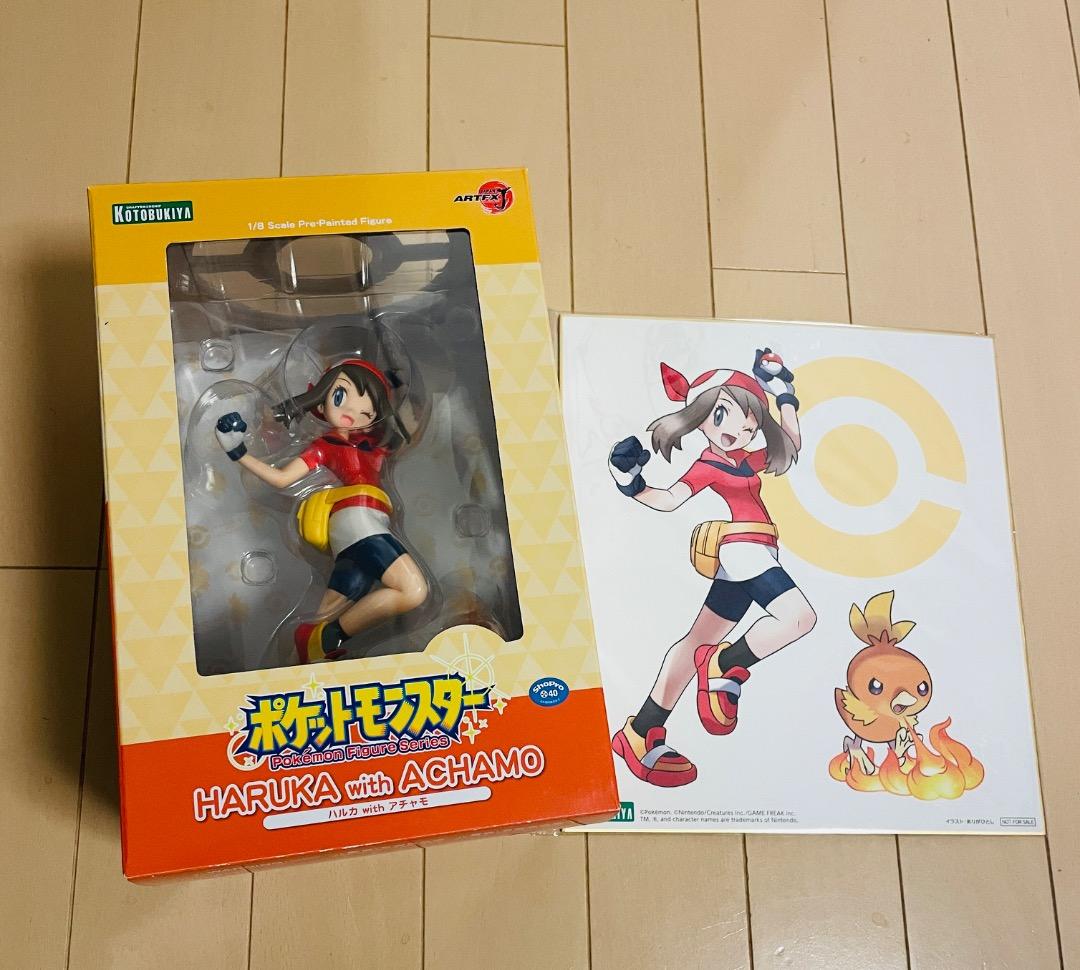 ポケモン　コトブキヤ　 ARTFX J　ハルカ　アチャモ　フィギュア　色紙付き