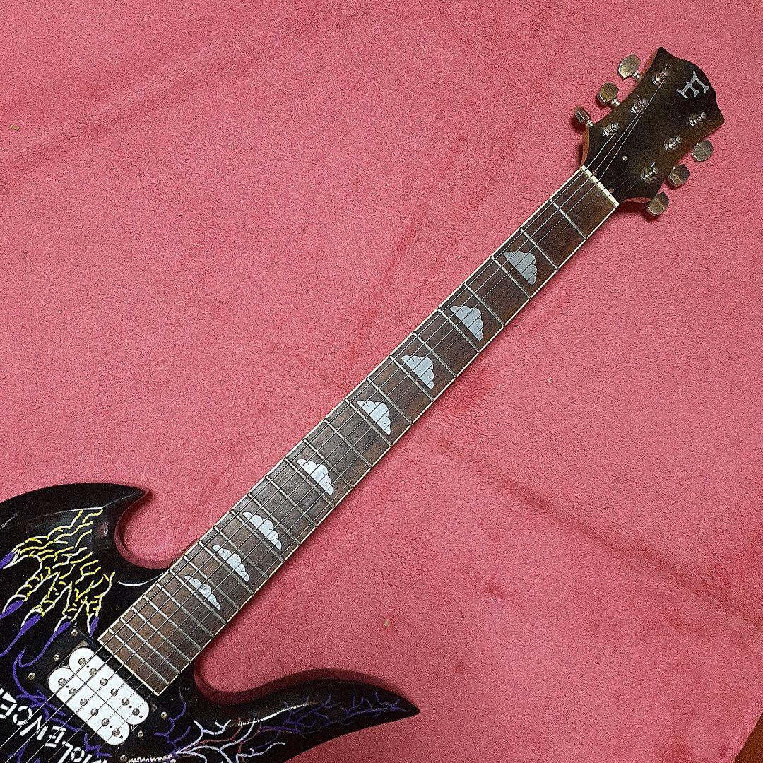 【良・美・レア品】謎の手・ペイント。hideモデル。MGモッキンバードギター。