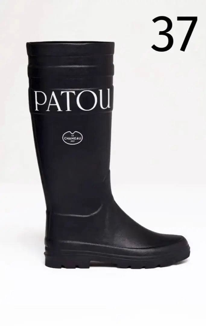 人気完売❤︎PATOU パトゥ レインブーツ 黒 37❤︎24㎝