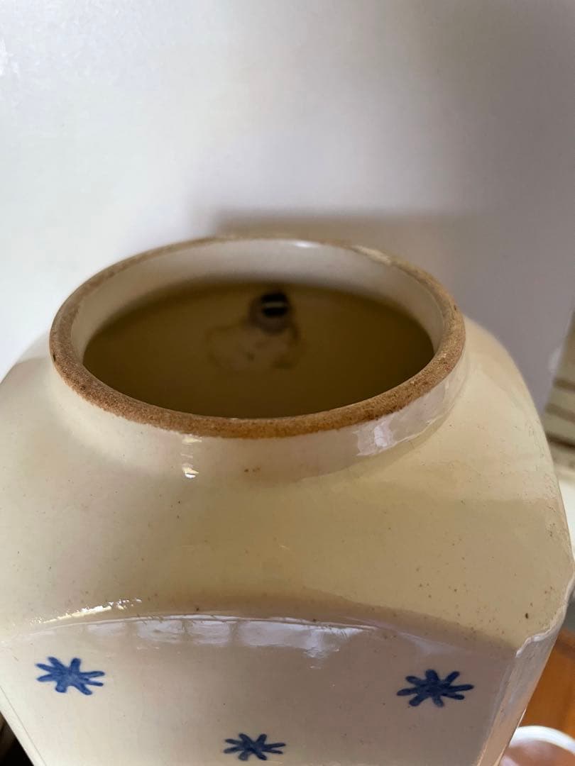 フランス　アンティーク 壁掛け　コーヒーミル　グラインダー 陶器　ドット　星