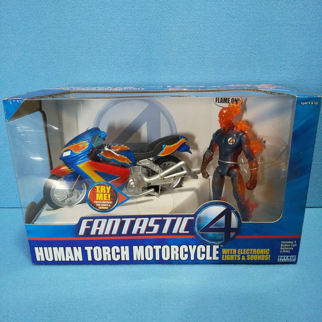 未開封☆ファンタスティックフォー ヒューマントーチモーターサイクル/ トイビズ