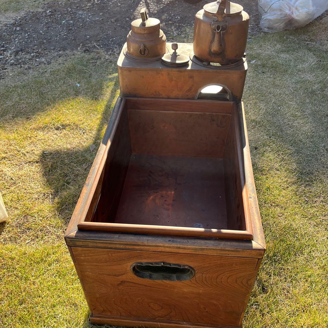 長火鉢 燗銅壷付き 引出し付 囲炉裏 火鉢 古道具 アンティーク