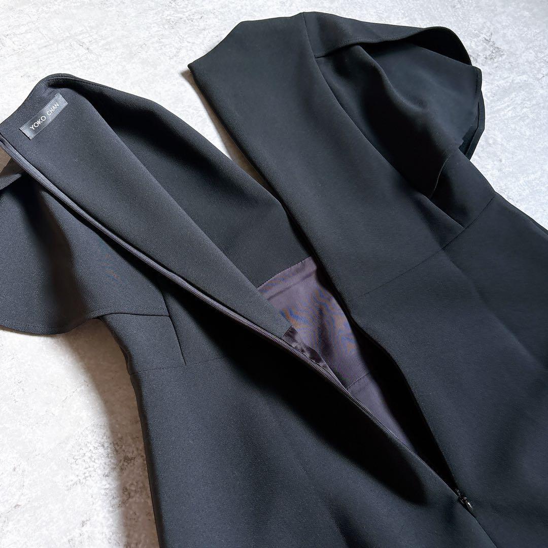 極美品✨ヨーコチャン　パール　コクーンワンピース　フレアスリーブ38 M 黒