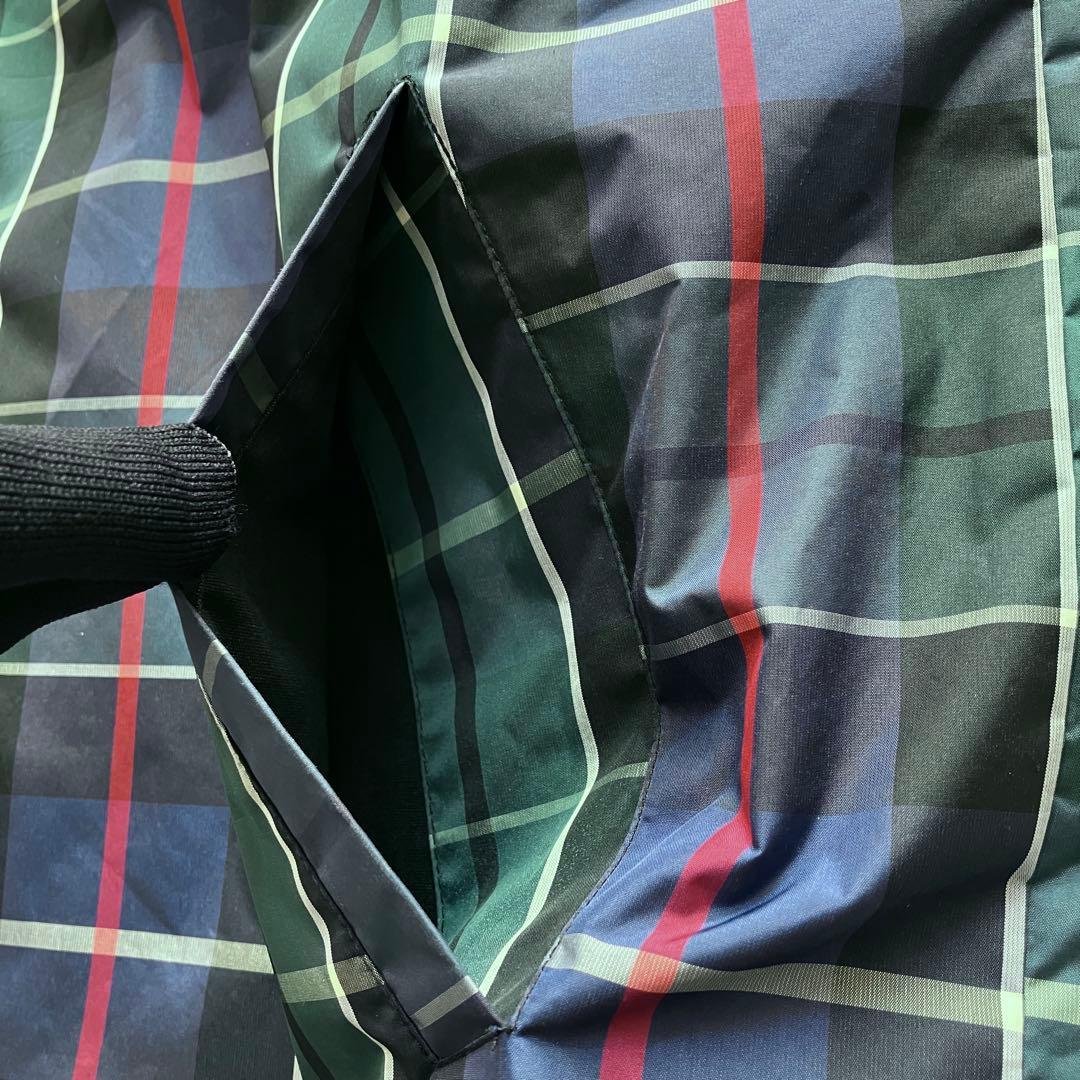 【美品✨】Stussy チェック柄 コーチジャケット ロゴ刺繍 緑 Mサイズ