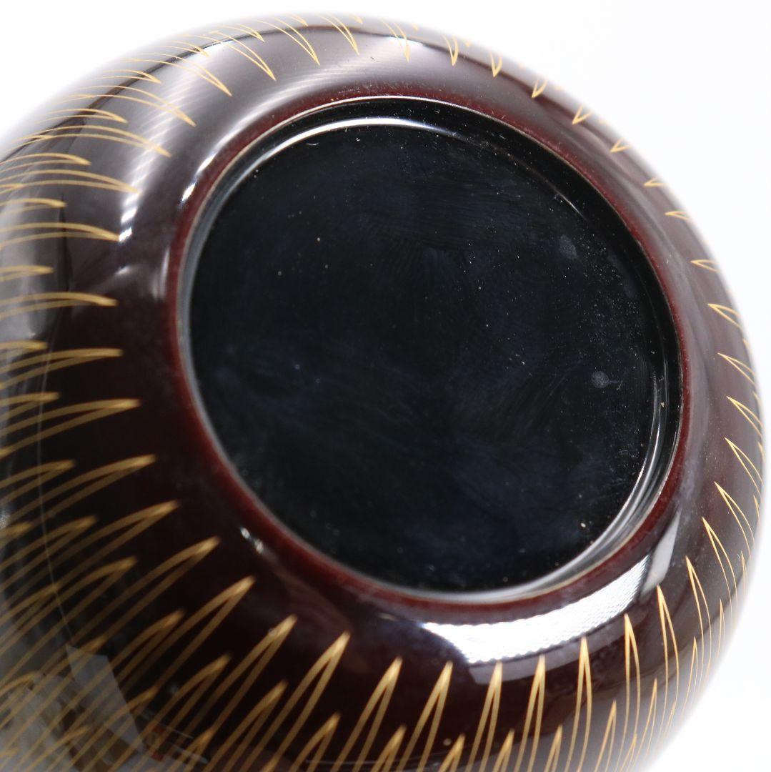 関翠雲作 金菊彫り 中棗 毛彫 茶道具 共箱　V937　T1