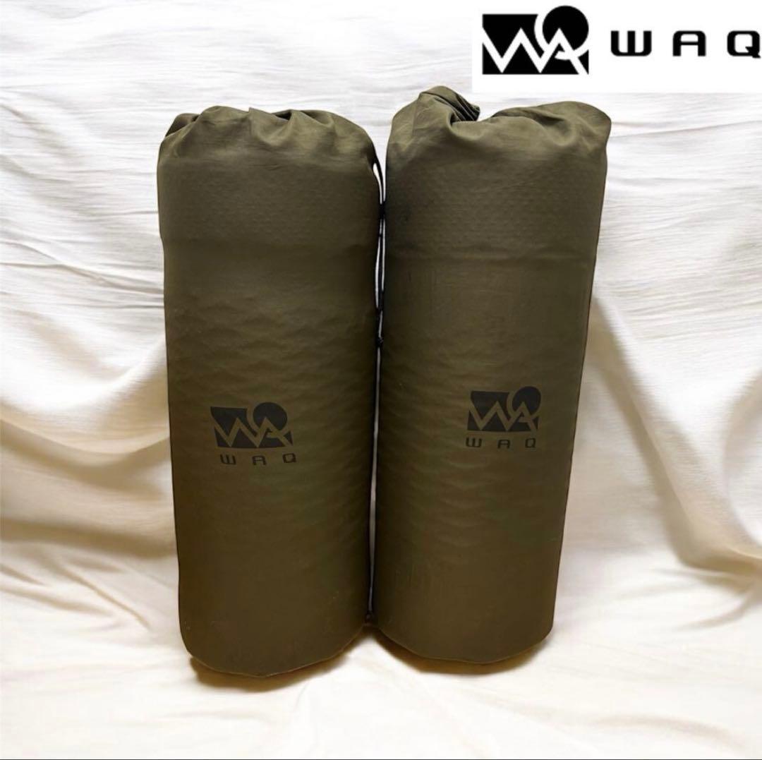 【2個セット】WAQ インフレーターマット シングル 8cm オリーブグリーン