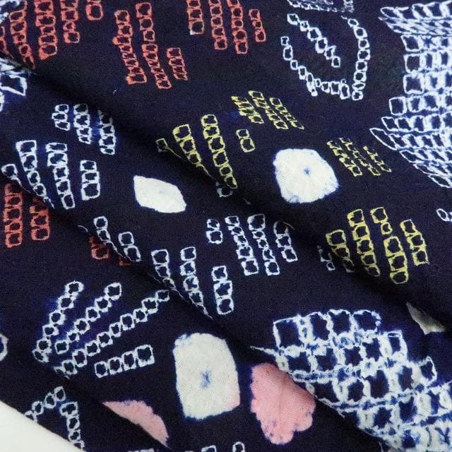 Y3422◆有松鳴海絞り 綿 手縫い仕立て 高級浴衣 洗える夏着物