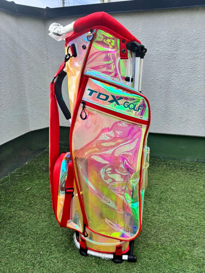 TDX スケルトン　スタンドキャディバッグ　新品　ゴルフバッグ　オーロラ　クリア