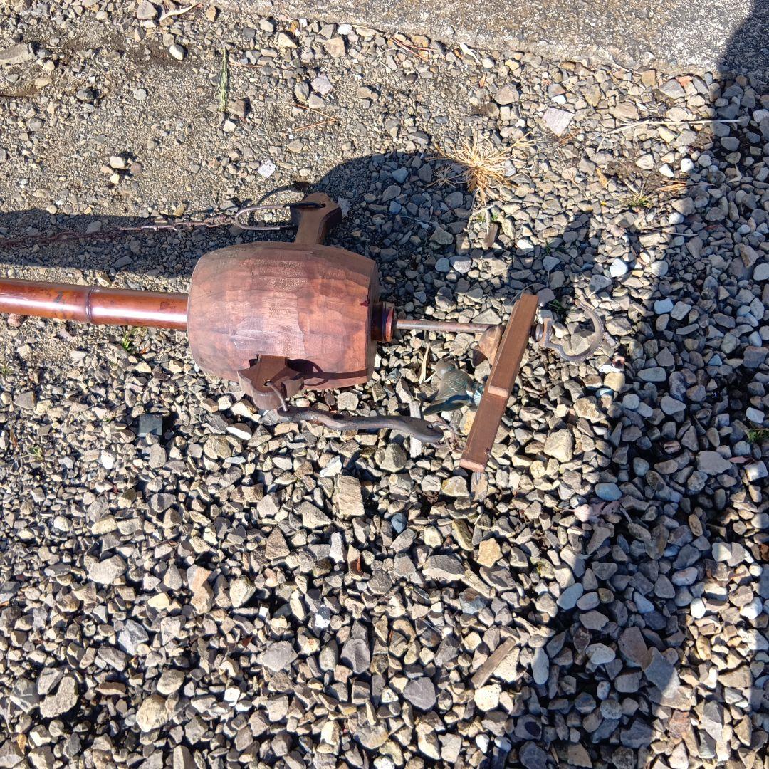 自在鉤　時代物自在鉤　木製自在鉤 火鉢自在鉤　副招き小槌自在駒