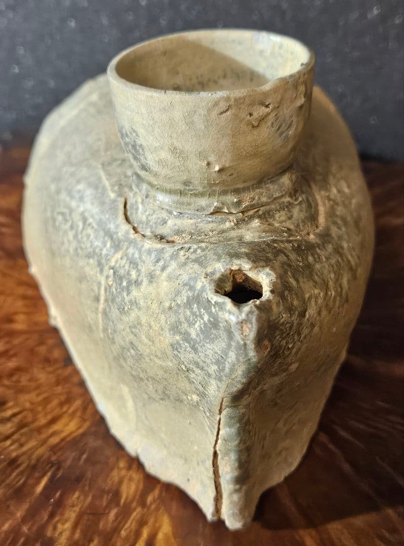 中国古代陶磁器　発掘品　漢時代　舟形 カマド形　オブジェ　花入れ　祭器
