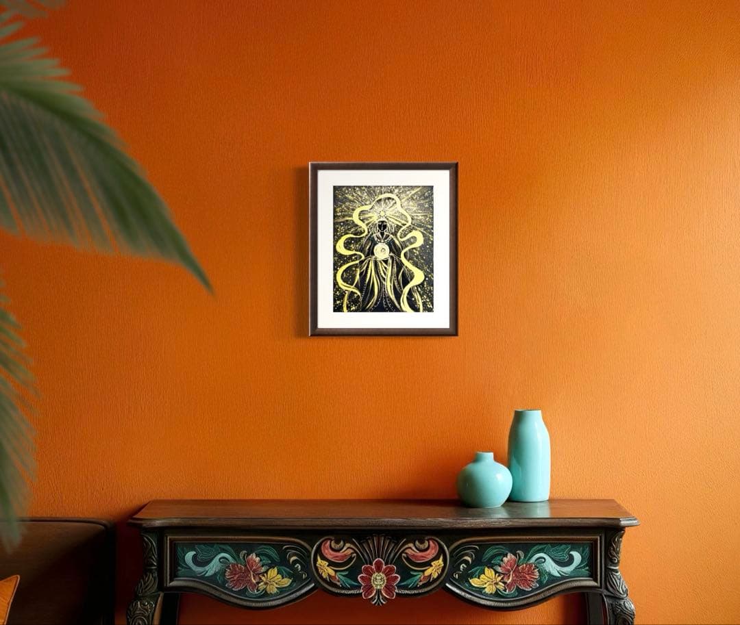 開運絵画　龍神様　眼　天照大神　24金金箔