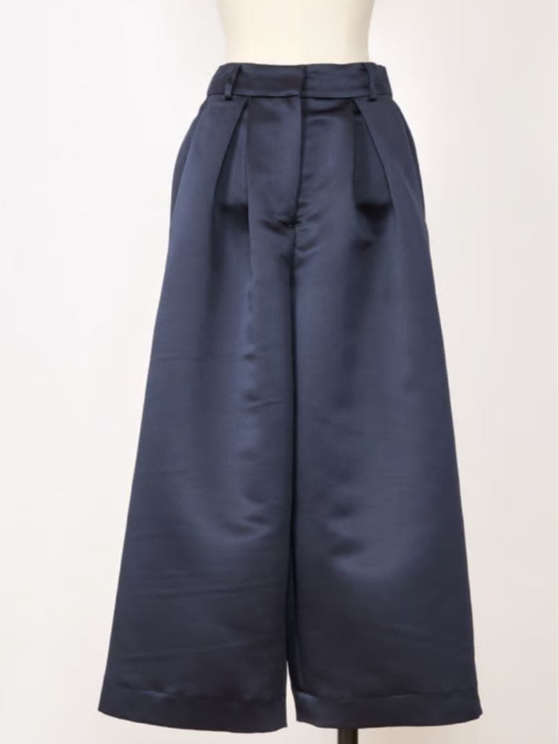 HEVE サテン ガウチョパンツ ネイビー36新品