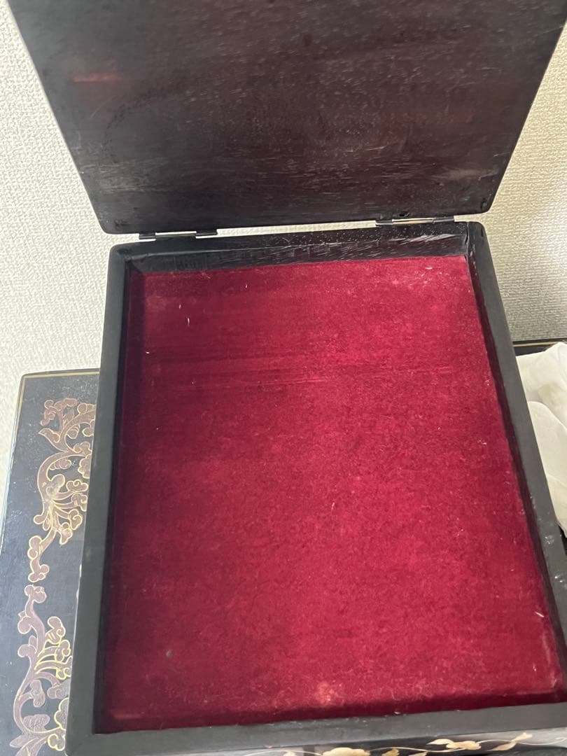 中国螺鈿化粧箱骨董 紫檀です