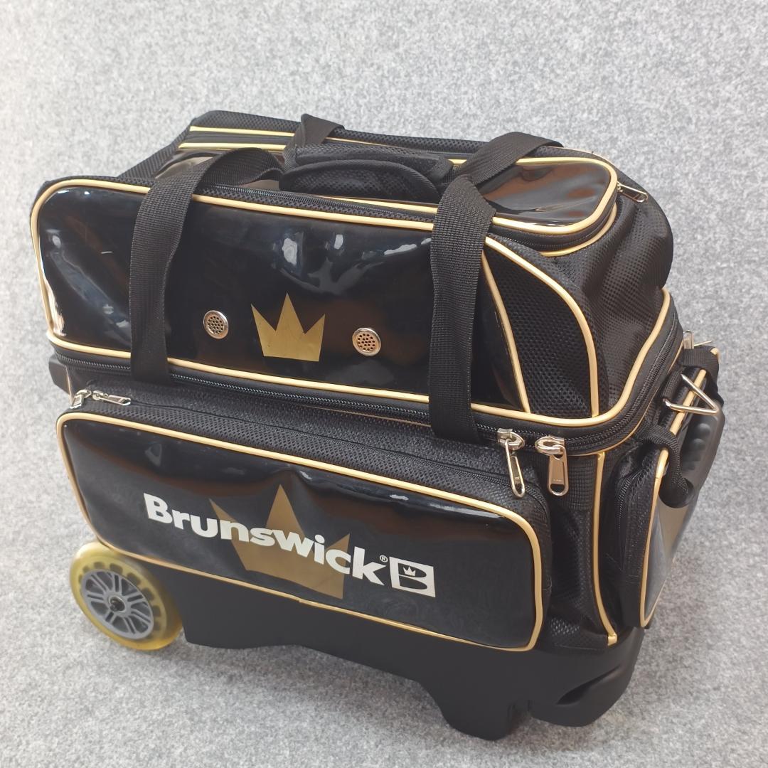 【美品】Brunswick クラウン2ボールローラー 黒×金 2ボール用