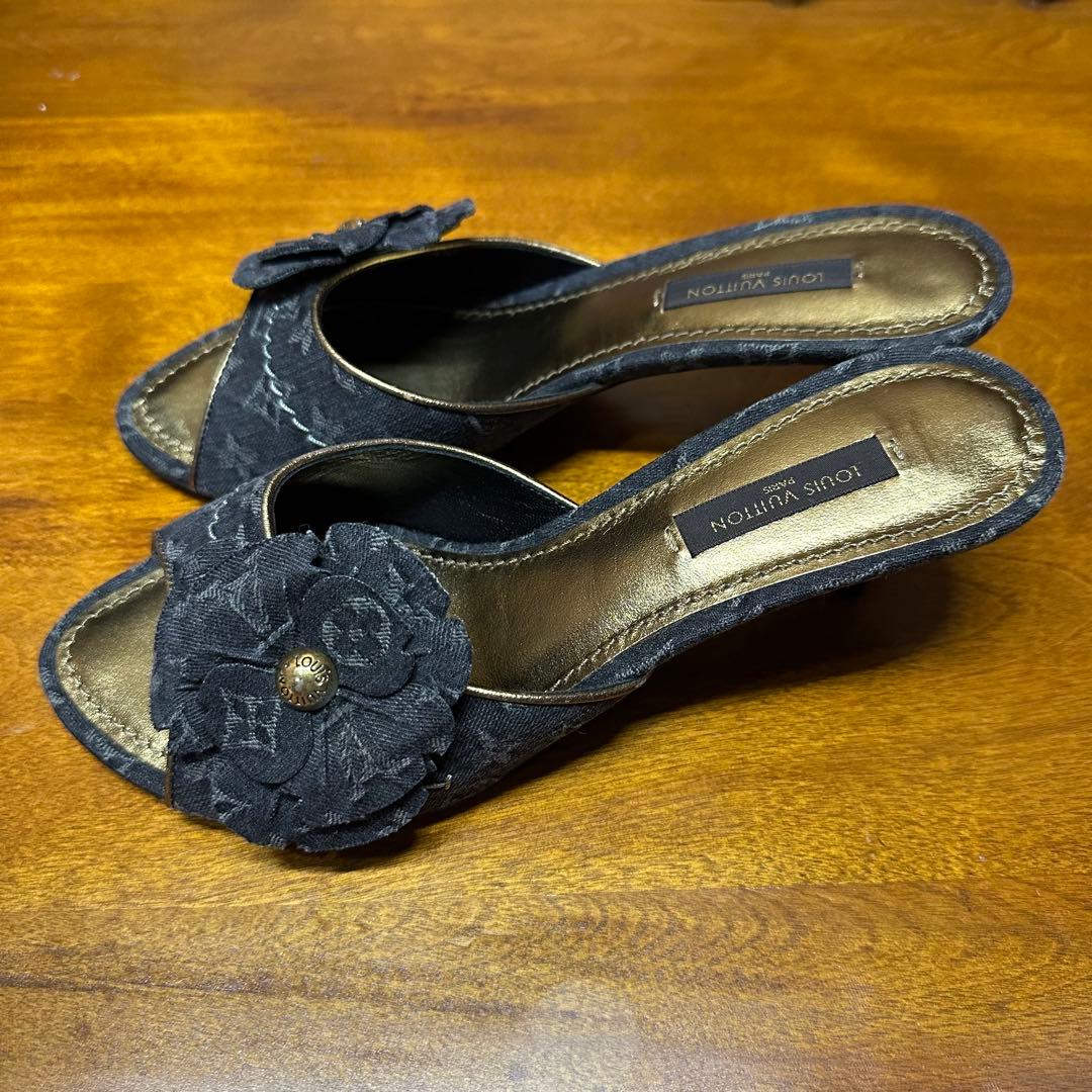 LOUIS VUITTON ヴィトン モノグラム フラワー ミュール 35