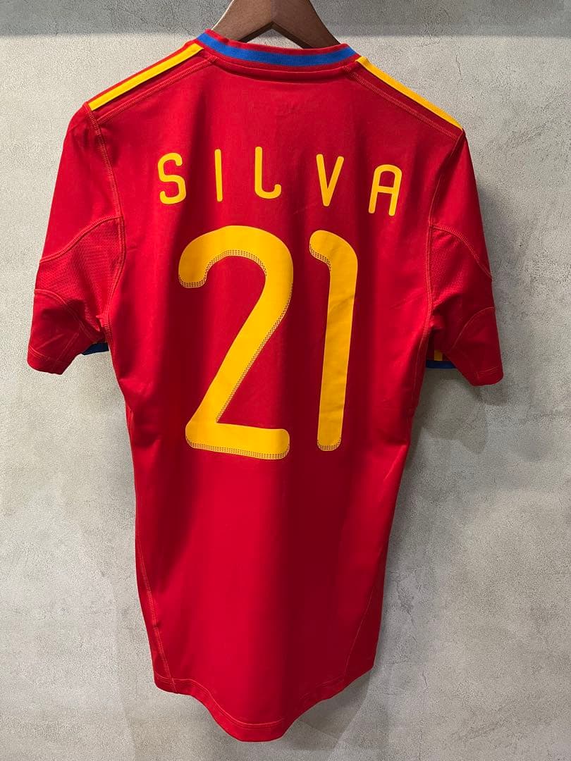 ダビド・シルバ　2010 スペイン代表 adidas サッカーホームユニフォーム