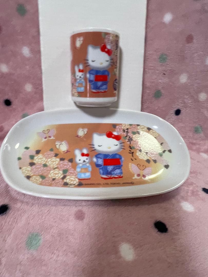 【超希少12種フルコンプ】ハローキティ 四季の湯呑み＆菓子皿 24点フルセット