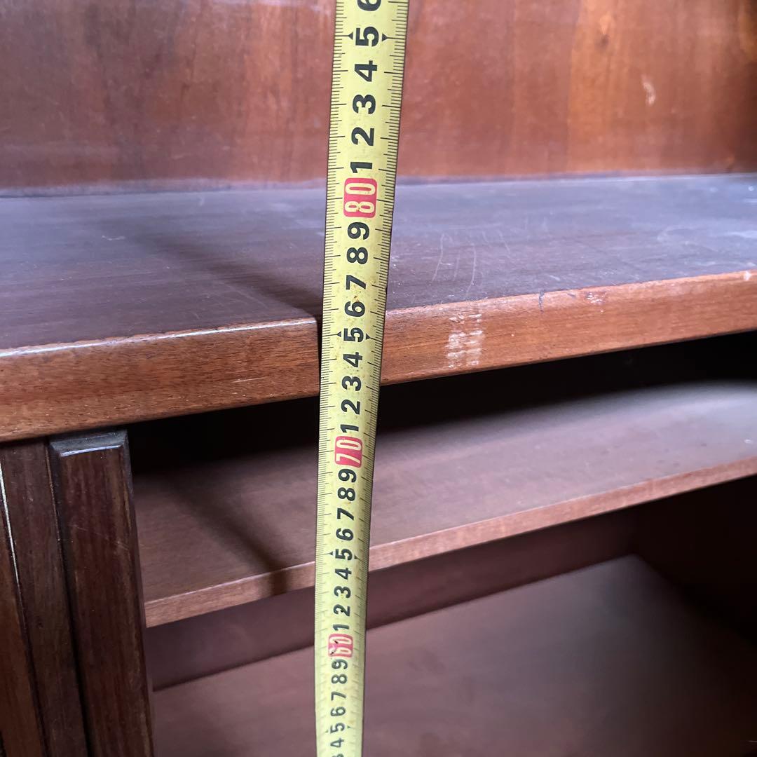 コーナー蛇腹キャビネット　チーク