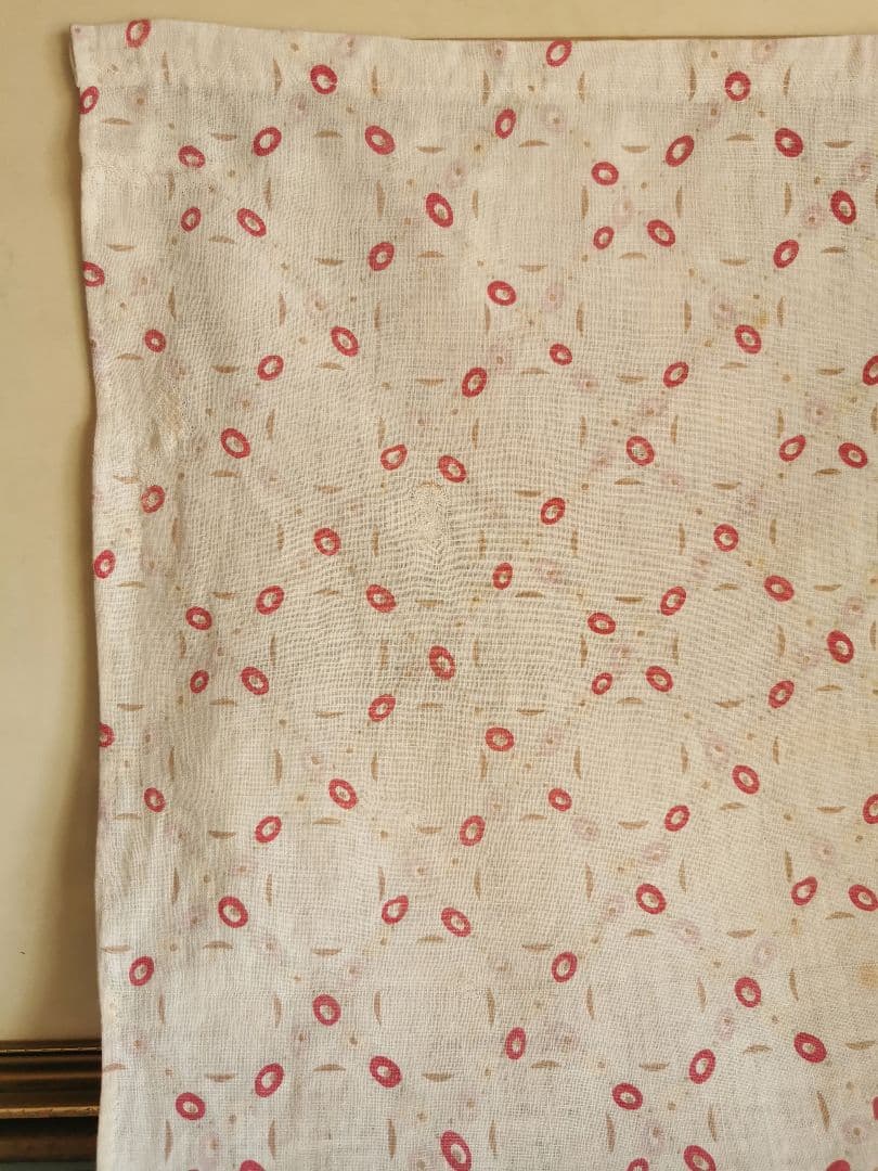 アンティーク トレリスローズ花柄フレンチファブリック レース装飾カーテンパネル