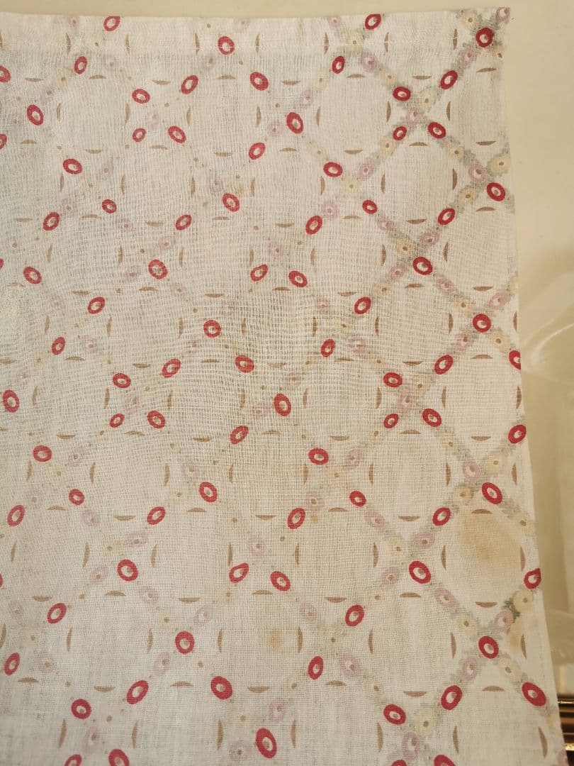 アンティーク トレリスローズ花柄フレンチファブリック レース装飾カーテンパネル