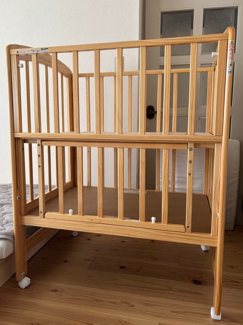 KATOJI ハイポジションミニベビーベッド アーチ ナチュラル