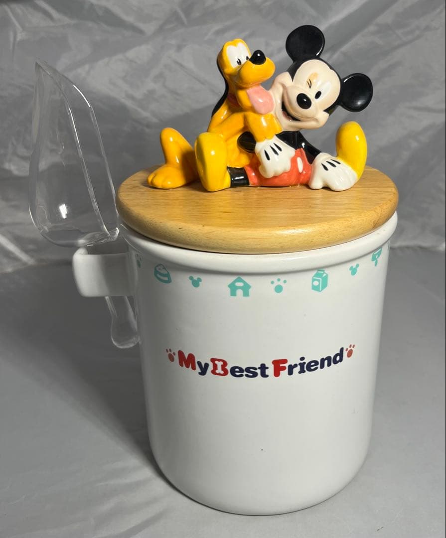 激レア　ディズニーランド　ミッキー　プルート　ホーローキャニスター　スプーン付き