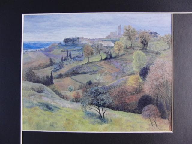 西嶋俊親　「丘陵藹然(SAN GIMIGNANO)」、希少画集より、状態良好