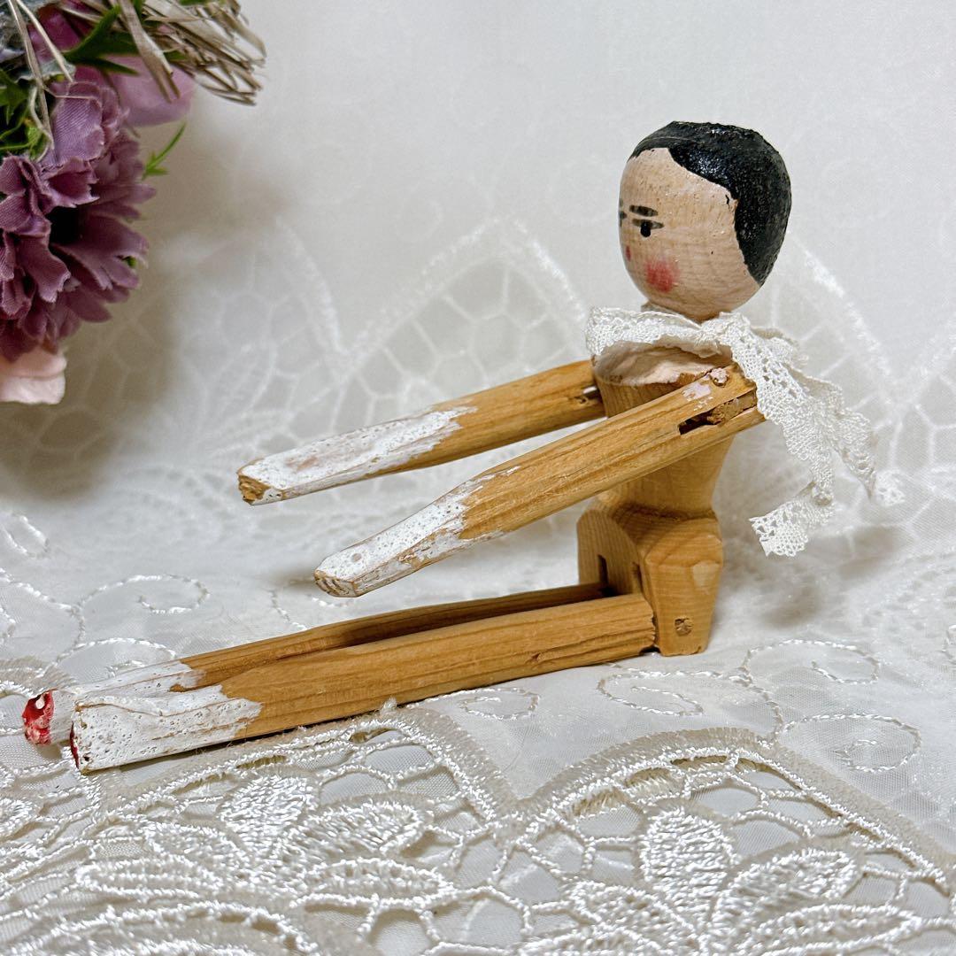 まーちゃん 様　❤️小さなペグドール❤️ アンティークウッデンドール　木製人形