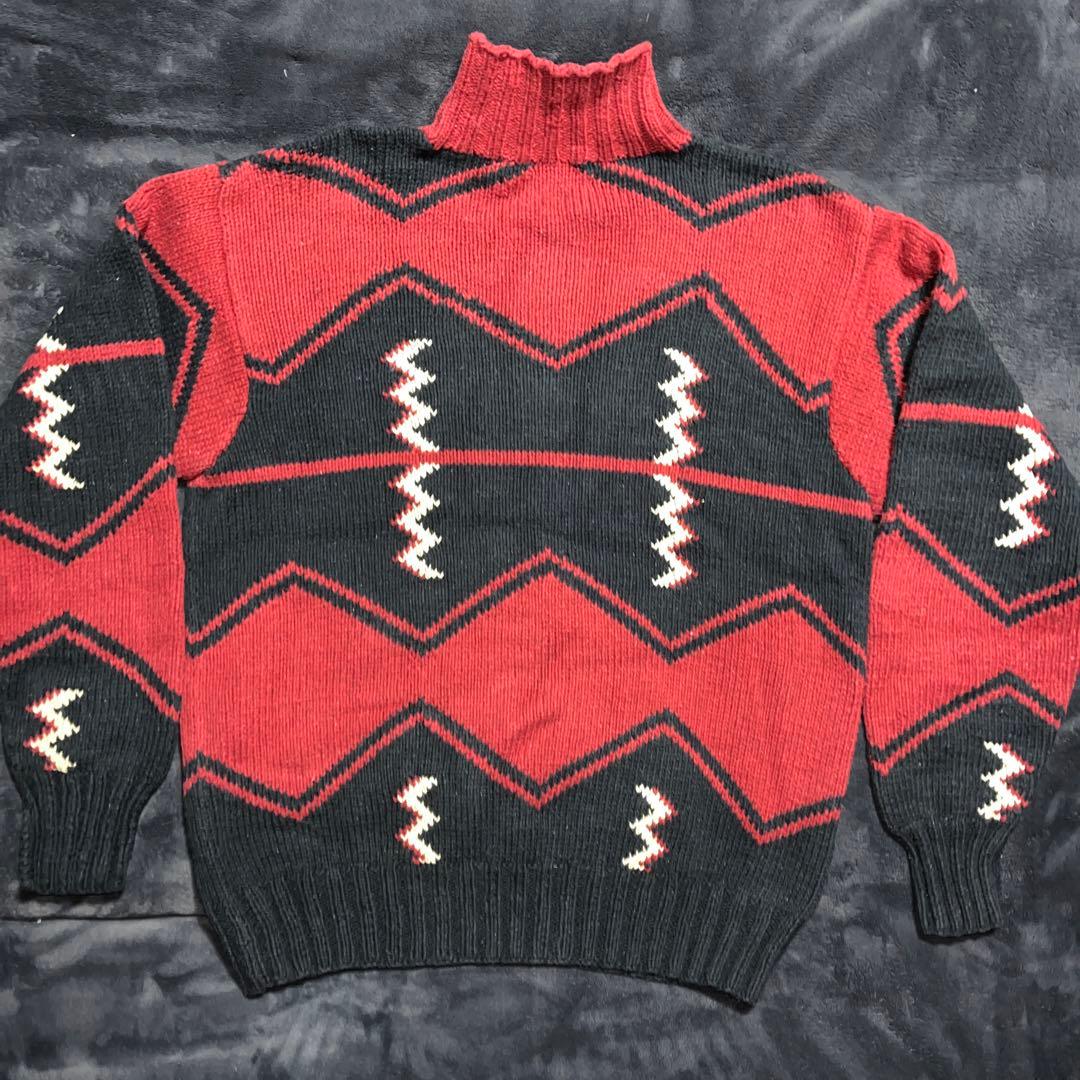 90S ヴィンテージ ポロバイラルフローレン ハンドニット XL ネイティブ柄