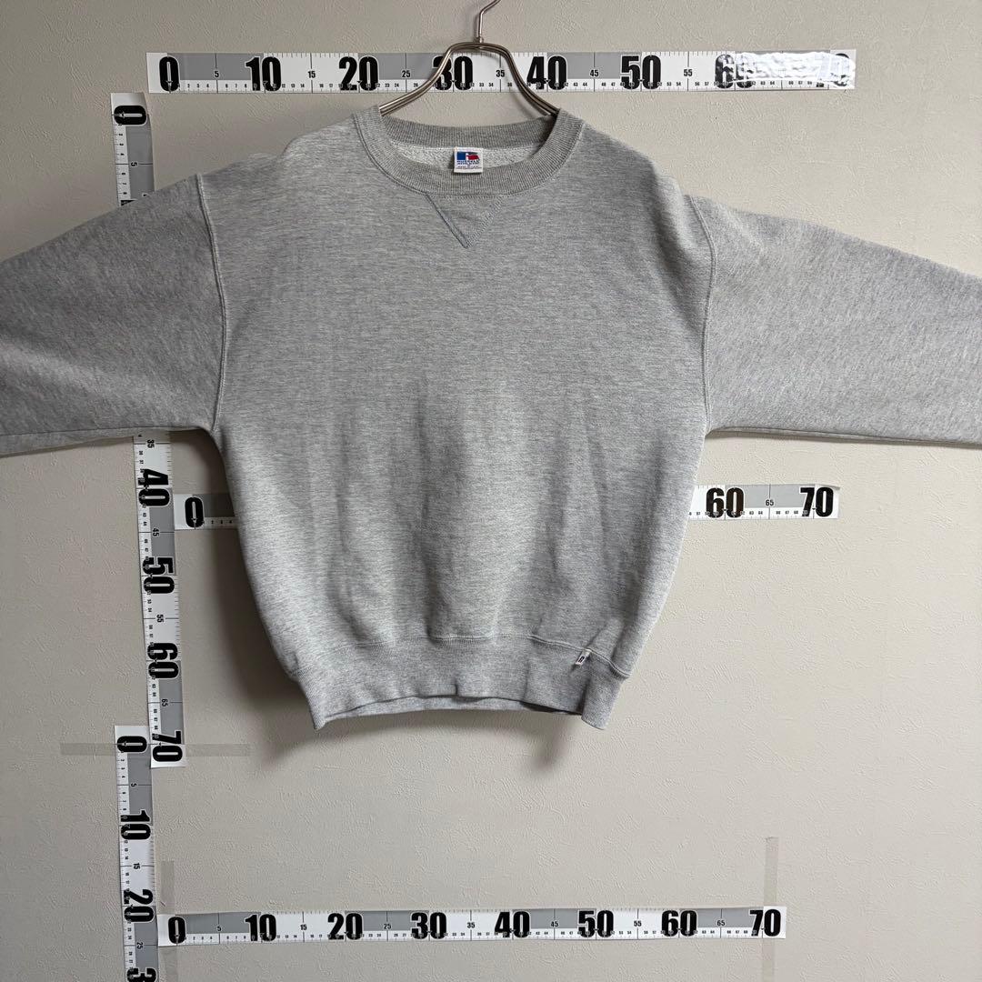 90s USA製 ラッセルアスレチック スウェット 無地 Vガゼット M グレー