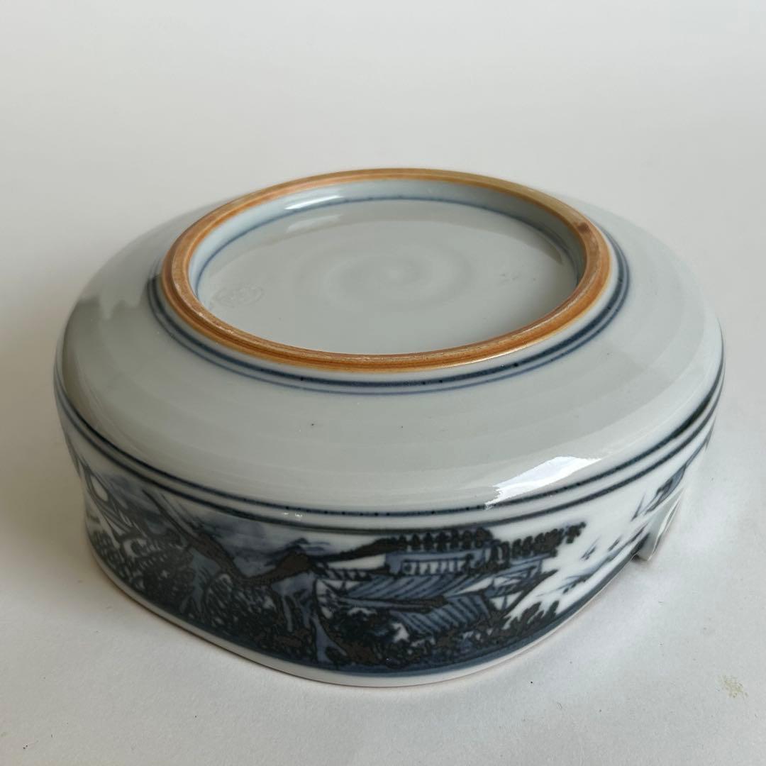 【未使用】清水焼 向付 陶器 染付 中鉢 小鉢 セット 5客揃い