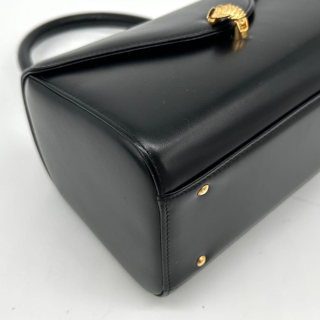 濱野皮革工藝 hamano ハンドバッグ フォーマルバッグ ブラック 黒　レザー